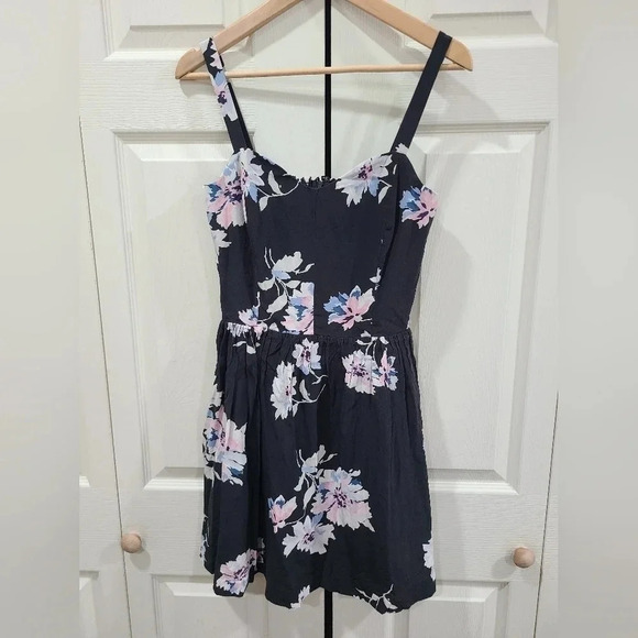 Joie Pink & Black Latelle Summer Floral Print 100% Silk Sundress Size Small EUC - Picture 4 of 11